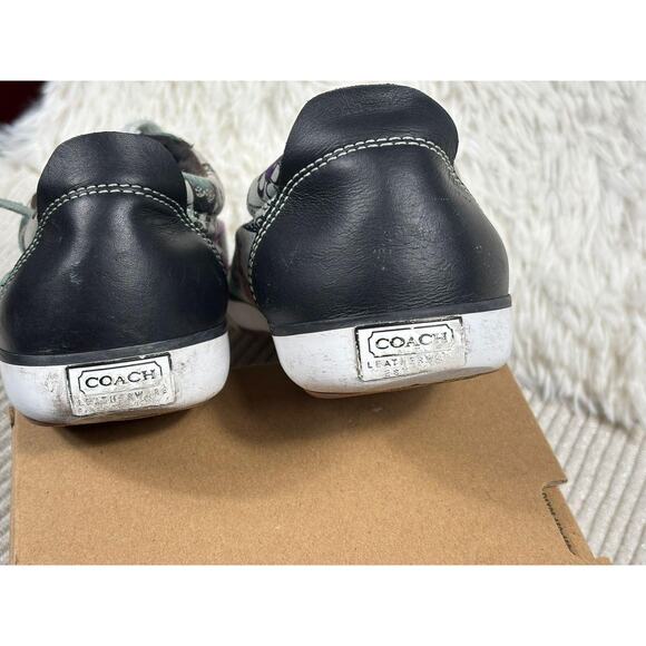 Coach Barrett Shoes Womens Size 8.5 Butterfly Print Leather Canvas Sneakers - Picture 8 of 10